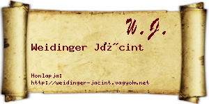Weidinger Jácint névjegykártya
